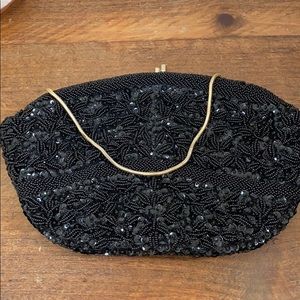 Vintage Simpsons black beaded clutch
